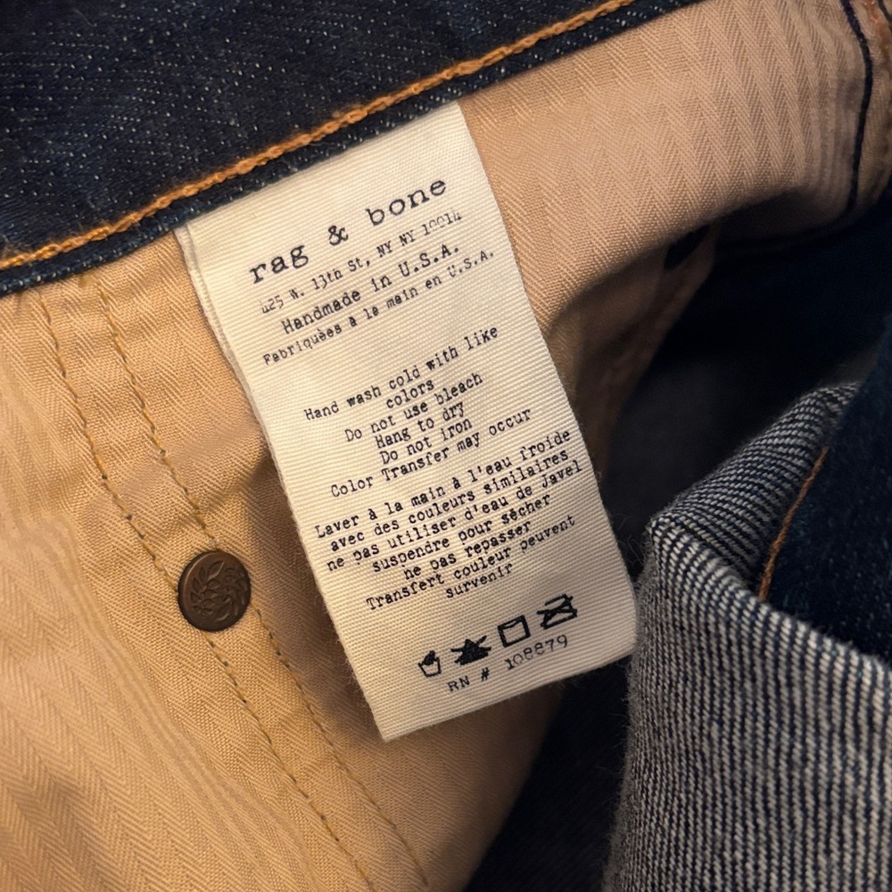 Rag & Bone Slim Straight Leg Fit 3 RAW - Picture 6 of 14